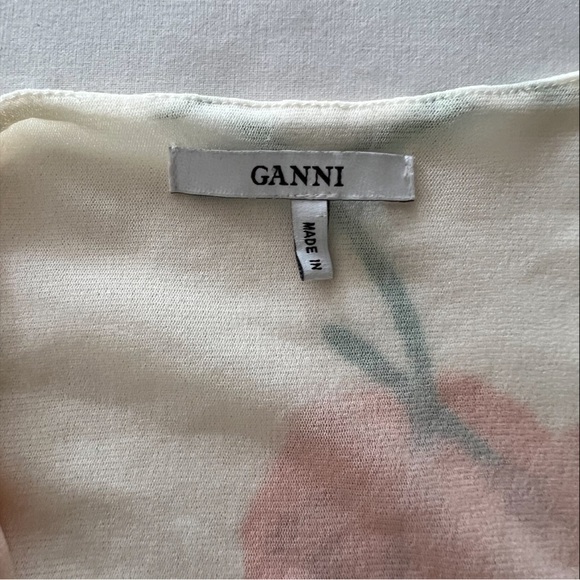 Ganni Tilden Mesh Wrap Dress in Vanilla Ice - Picture 8 of 16